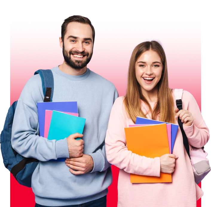 Students holding books